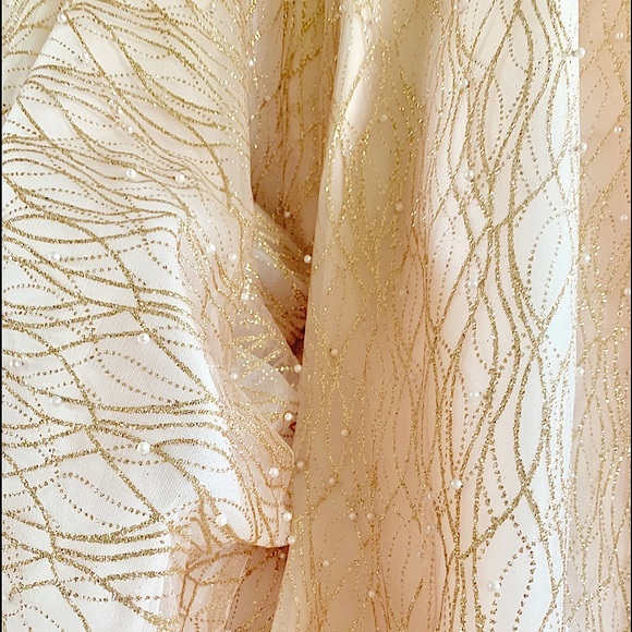 Stunning !! NWT Lucrezia Rose-gold Sequined Embellished wedding gown - Picture 3 of 6